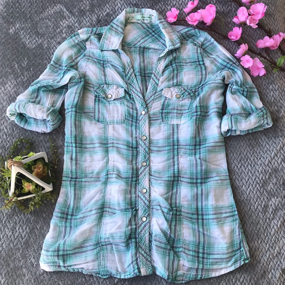 Maurices Plaid Button-Up